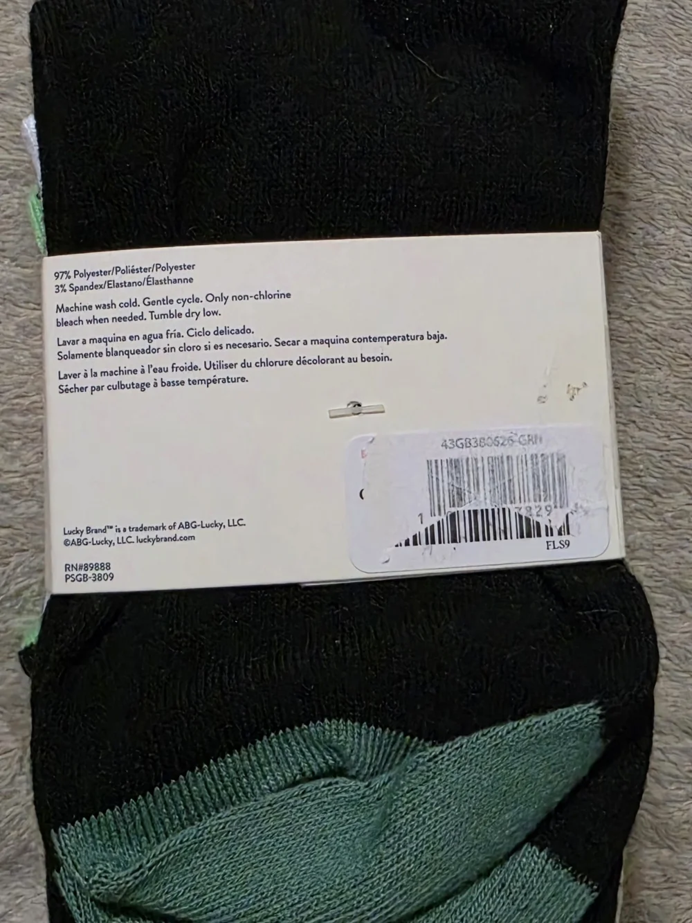 Lucky Brand Everyday Comfort Green Crew Socks - 5 Pack Women Size:4-11